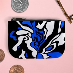 Blue, Black And White Decor Mini Coin Purses by Valentinaart