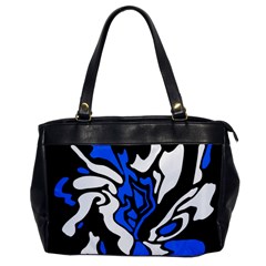 Blue, Black And White Decor Office Handbags by Valentinaart