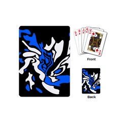 Blue, Black And White Decor Playing Cards (mini)  by Valentinaart