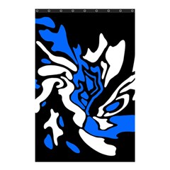 Blue, Black And White Decor Shower Curtain 48  X 72  (small)  by Valentinaart