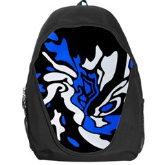 Blue, Black And White Decor Backpack Bag by Valentinaart