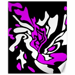 Purple, White And Black Decor Canvas 11  X 14   by Valentinaart