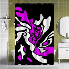 Purple, White And Black Decor Shower Curtain 48  X 72  (small)  by Valentinaart