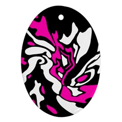 Magenta, black and white decor Ornament (Oval) 