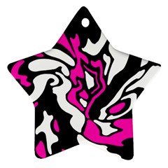 Magenta, black and white decor Star Ornament (Two Sides) 