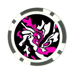 Magenta, black and white decor Poker Chip Card Guards