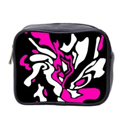 Magenta, black and white decor Mini Toiletries Bag 2-Side