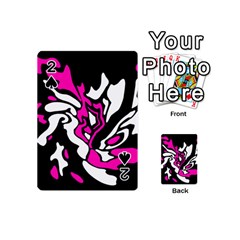 Magenta, black and white decor Playing Cards 54 (Mini) 