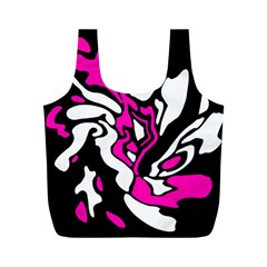 Magenta, black and white decor Full Print Recycle Bags (M) 