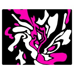 Magenta, black and white decor Double Sided Flano Blanket (Medium) 