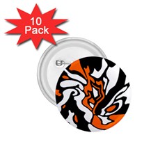 Orange, white and black decor 1.75  Buttons (10 pack)