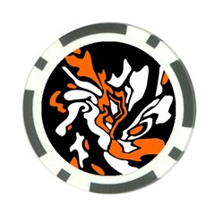 Orange, white and black decor Poker Chip Card Guards