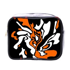 Orange, white and black decor Mini Toiletries Bags