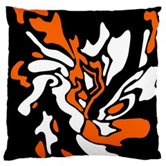 Orange, white and black decor Large Cushion Case (Two Sides)