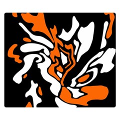 Orange, white and black decor Double Sided Flano Blanket (Small) 