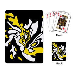 Yellow, Black And White Decor Playing Card by Valentinaart