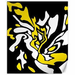 Yellow, Black And White Decor Canvas 8  X 10  by Valentinaart