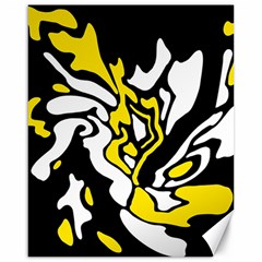 Yellow, Black And White Decor Canvas 16  X 20   by Valentinaart