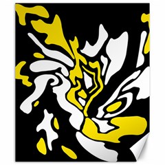 Yellow, Black And White Decor Canvas 20  X 24   by Valentinaart