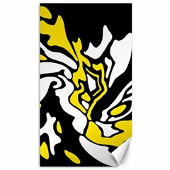 Yellow, Black And White Decor Canvas 40  X 72   by Valentinaart