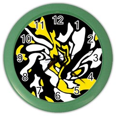 Yellow, Black And White Decor Color Wall Clocks by Valentinaart