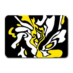 Yellow, Black And White Decor Plate Mats by Valentinaart