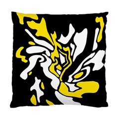 Yellow, Black And White Decor Standard Cushion Case (one Side) by Valentinaart