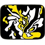 Yellow, black and white decor Double Sided Fleece Blanket (Mini)  35 x27  Blanket Front