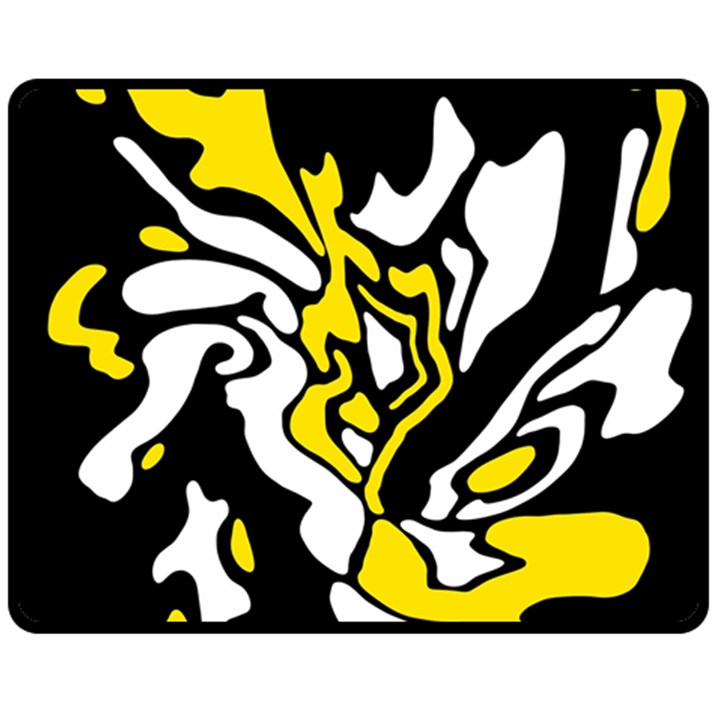 Yellow, black and white decor Fleece Blanket (Medium) 