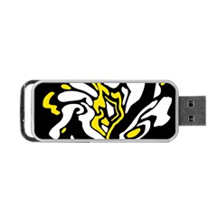 Yellow, Black And White Decor Portable Usb Flash (one Side)