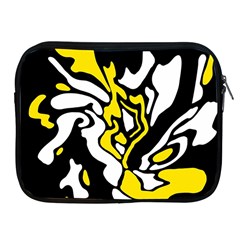 Yellow, Black And White Decor Apple Ipad 2/3/4 Zipper Cases by Valentinaart