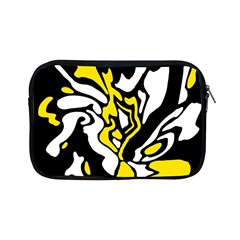 Yellow, Black And White Decor Apple Ipad Mini Zipper Cases by Valentinaart