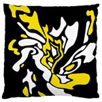 Yellow, black and white decor Standard Flano Cushion Case (One Side) Front