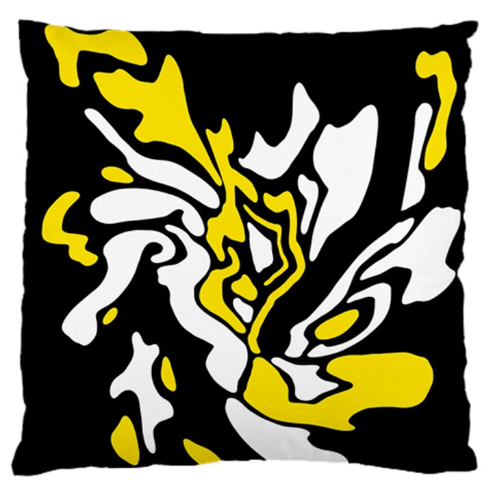 Yellow, black and white decor Standard Flano Cushion Case (One Side)