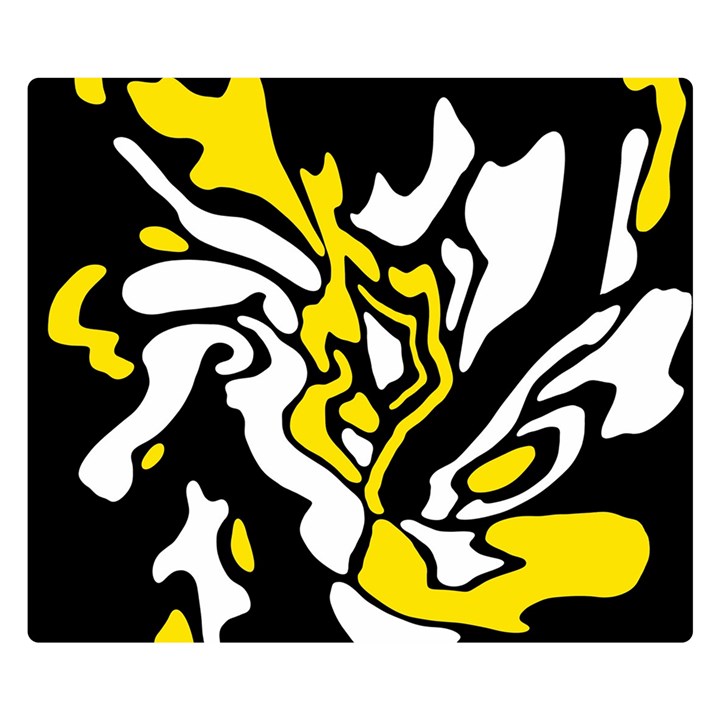 Yellow, black and white decor Double Sided Flano Blanket (Small) 