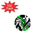 Green, white and black decor 1  Mini Magnets (100 pack)  Front