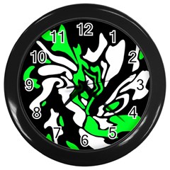 Green, White And Black Decor Wall Clocks (black) by Valentinaart