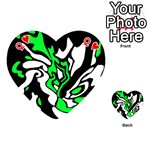 Green, white and black decor Playing Cards 54 (Heart)  Front - HeartQ