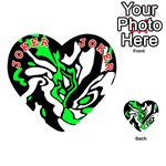 Green, white and black decor Playing Cards 54 (Heart)  Front - Joker2