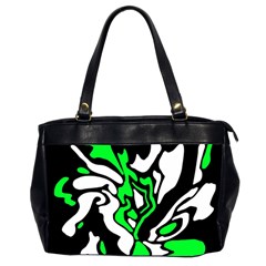 Green, White And Black Decor Office Handbags (2 Sides)  by Valentinaart