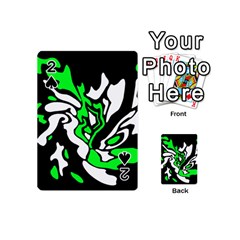 Green, White And Black Decor Playing Cards 54 (mini) 