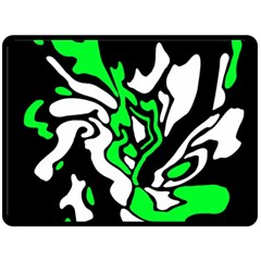 Green, White And Black Decor Double Sided Fleece Blanket (large) 