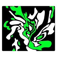 Green, White And Black Decor Double Sided Flano Blanket (small) 