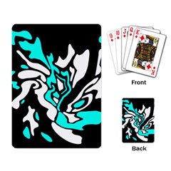 Cyan, Black And White Decor Playing Card by Valentinaart