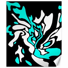 Cyan, Black And White Decor Canvas 8  X 10  by Valentinaart