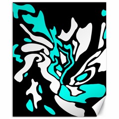 Cyan, Black And White Decor Canvas 16  X 20   by Valentinaart