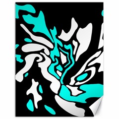 Cyan, Black And White Decor Canvas 18  X 24   by Valentinaart