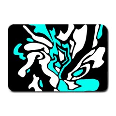 Cyan, Black And White Decor Plate Mats by Valentinaart