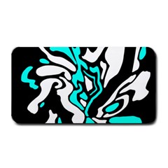 Cyan, Black And White Decor Medium Bar Mats by Valentinaart