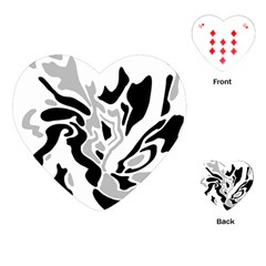 Gray, Black And White Decor Playing Cards (heart)  by Valentinaart